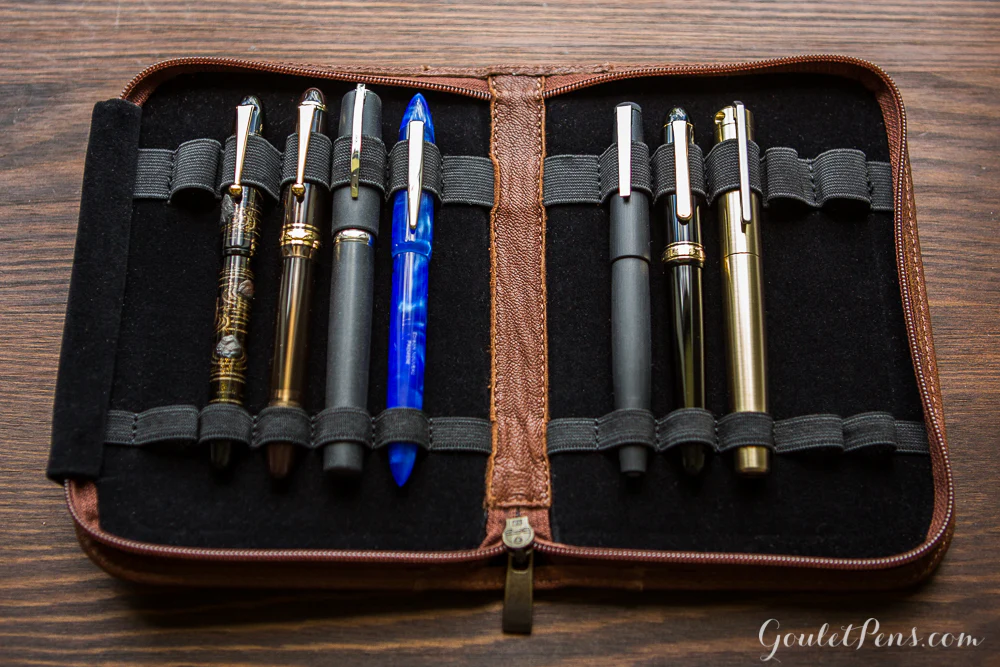 Aston Leather 10 Slot Pen Case - Cognac - Image 6