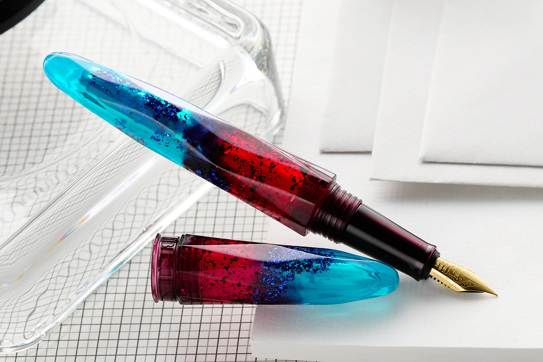 BENU Briolette Fountain Pen - Fiery Azure - Image 5