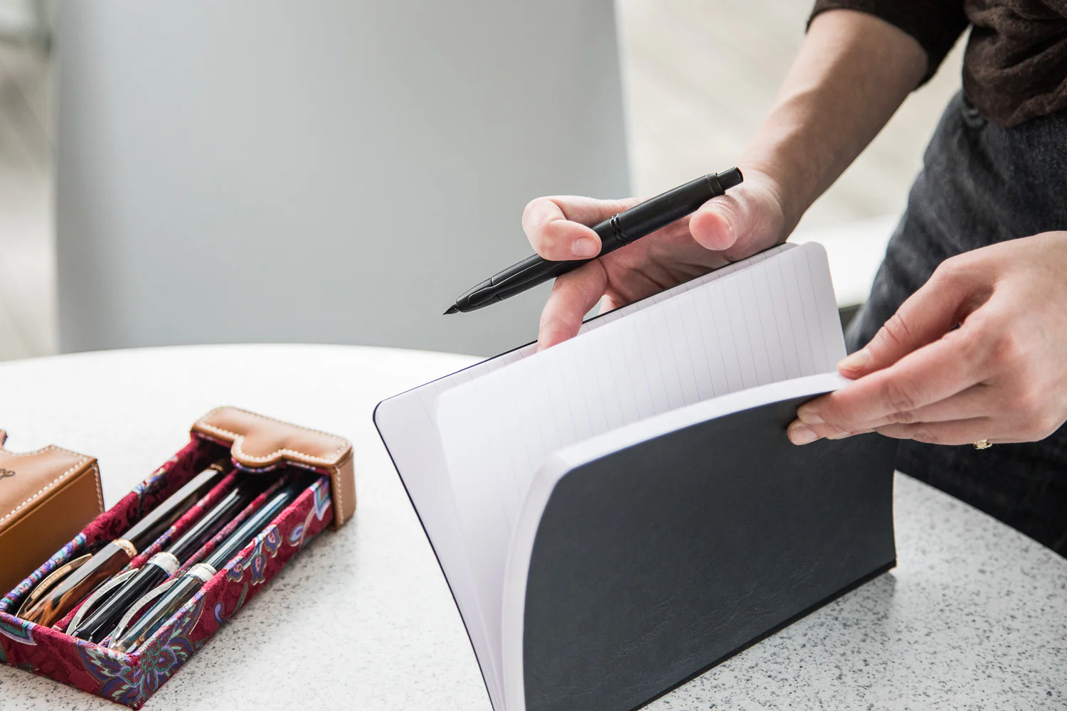 Clairefontaine Basic Clothbound A5 Notebook - Black, Lined - Image 6