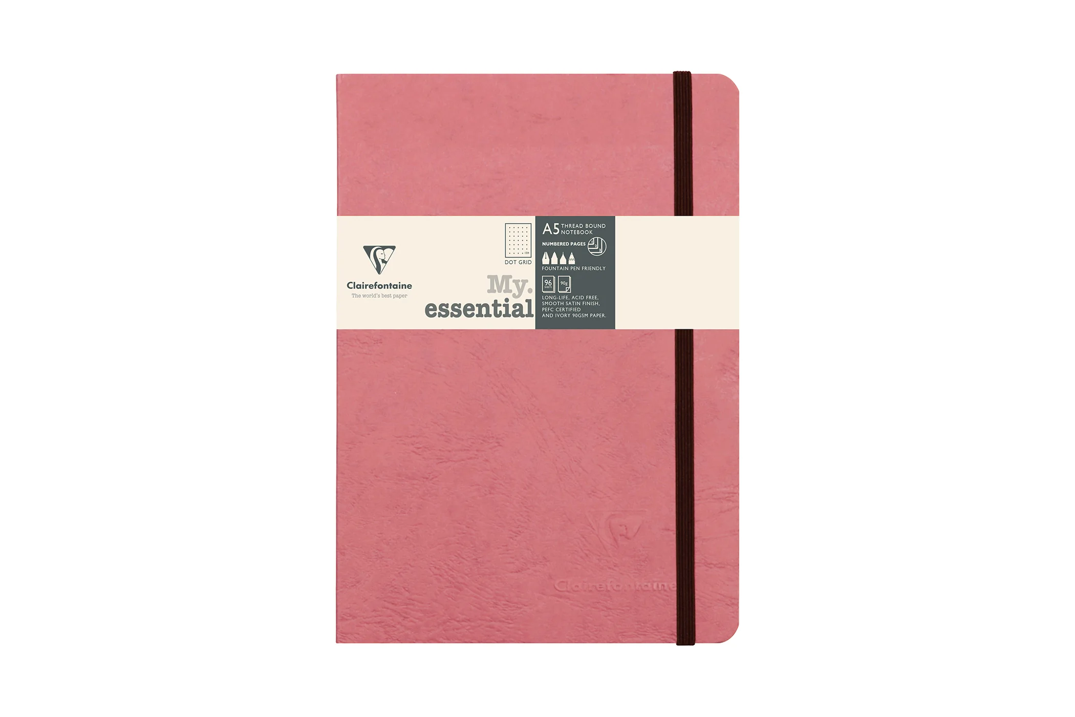 Clairefontaine Basic My Essential A5 Notebook - Rose, Dot Grid - Image 7