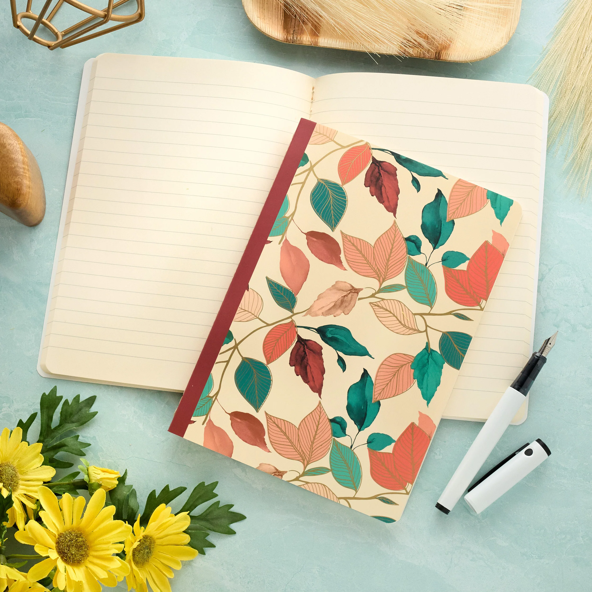 Clairefontaine Gaia Beige A5 Stitched Notebook - Lined - Image 2