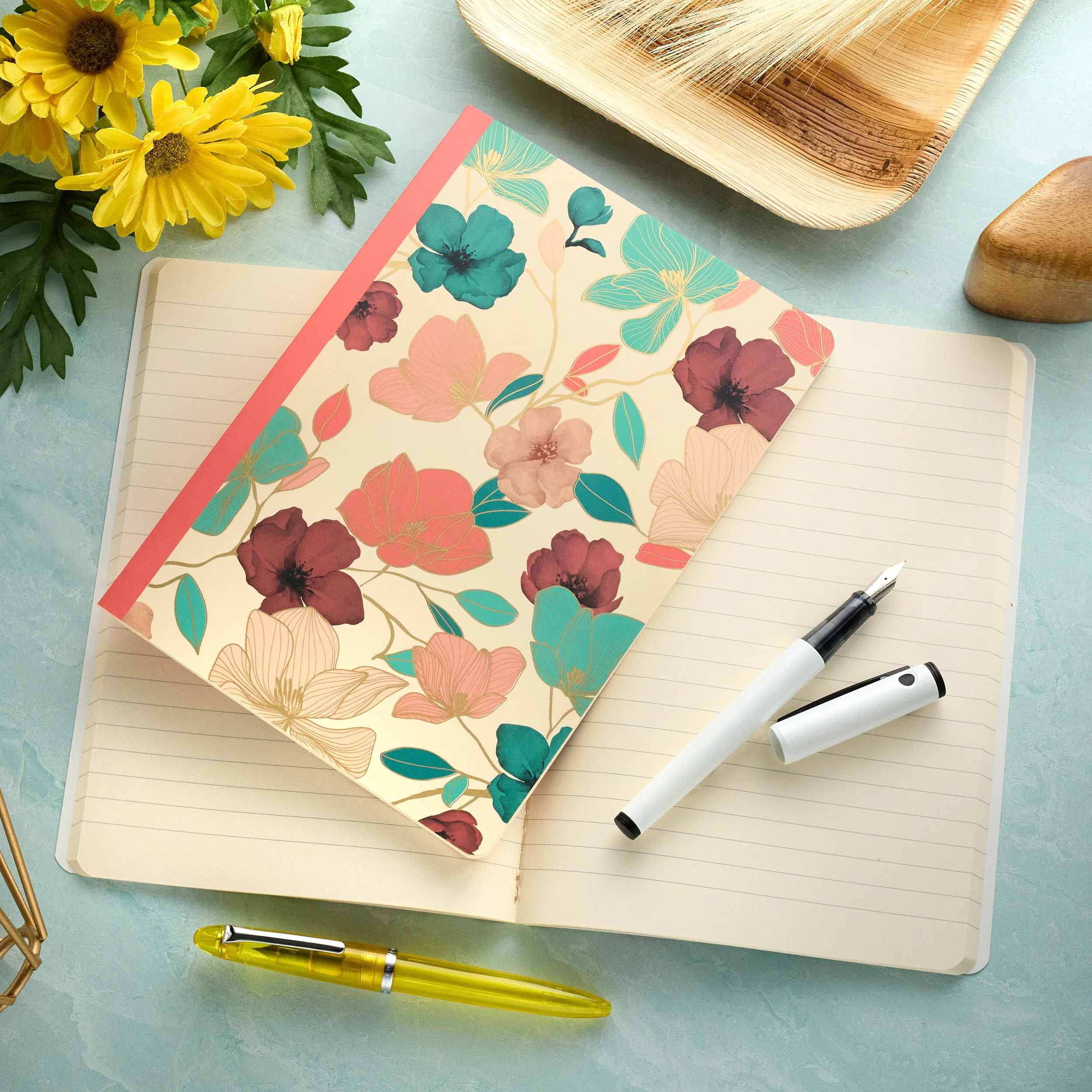 Clairefontaine Gaia Beige A5 Stitched Notebook - Lined - Image 3
