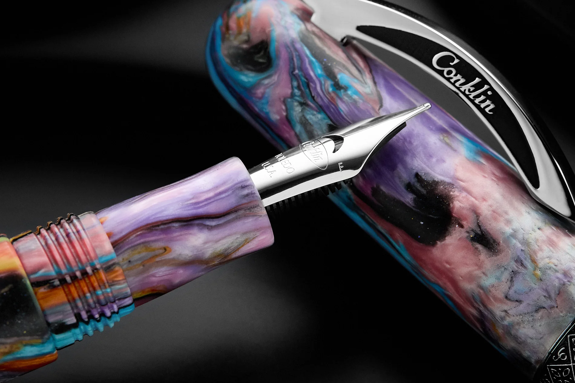 Conklin 1898 Fountain Pen - Primary Manipulation 4.5 Chrome (Limited Edition) - Image 7
