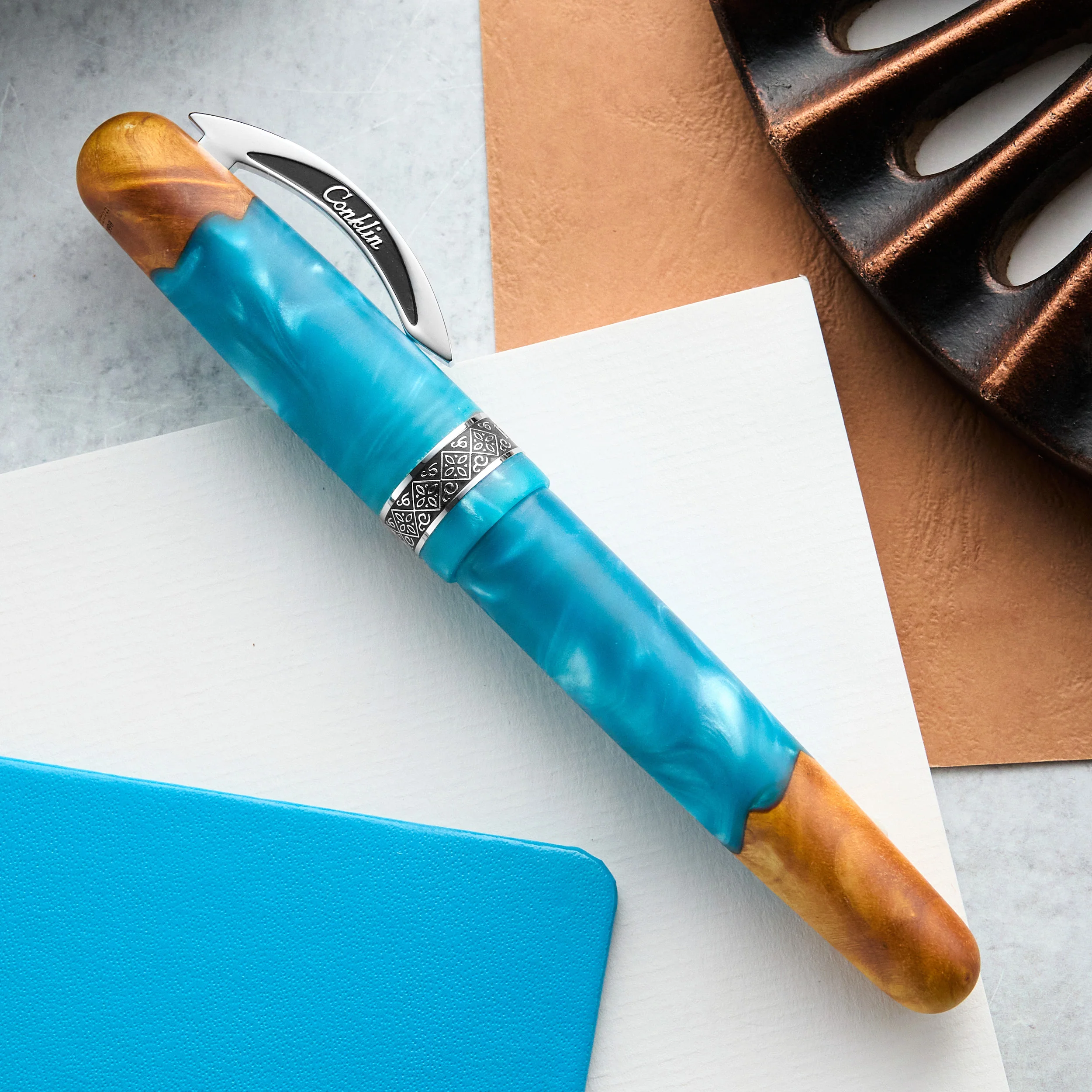 Conklin 1898 Gel Rollerball Pen - Spectra Fusion Blue (Limited Edition) - Image 3