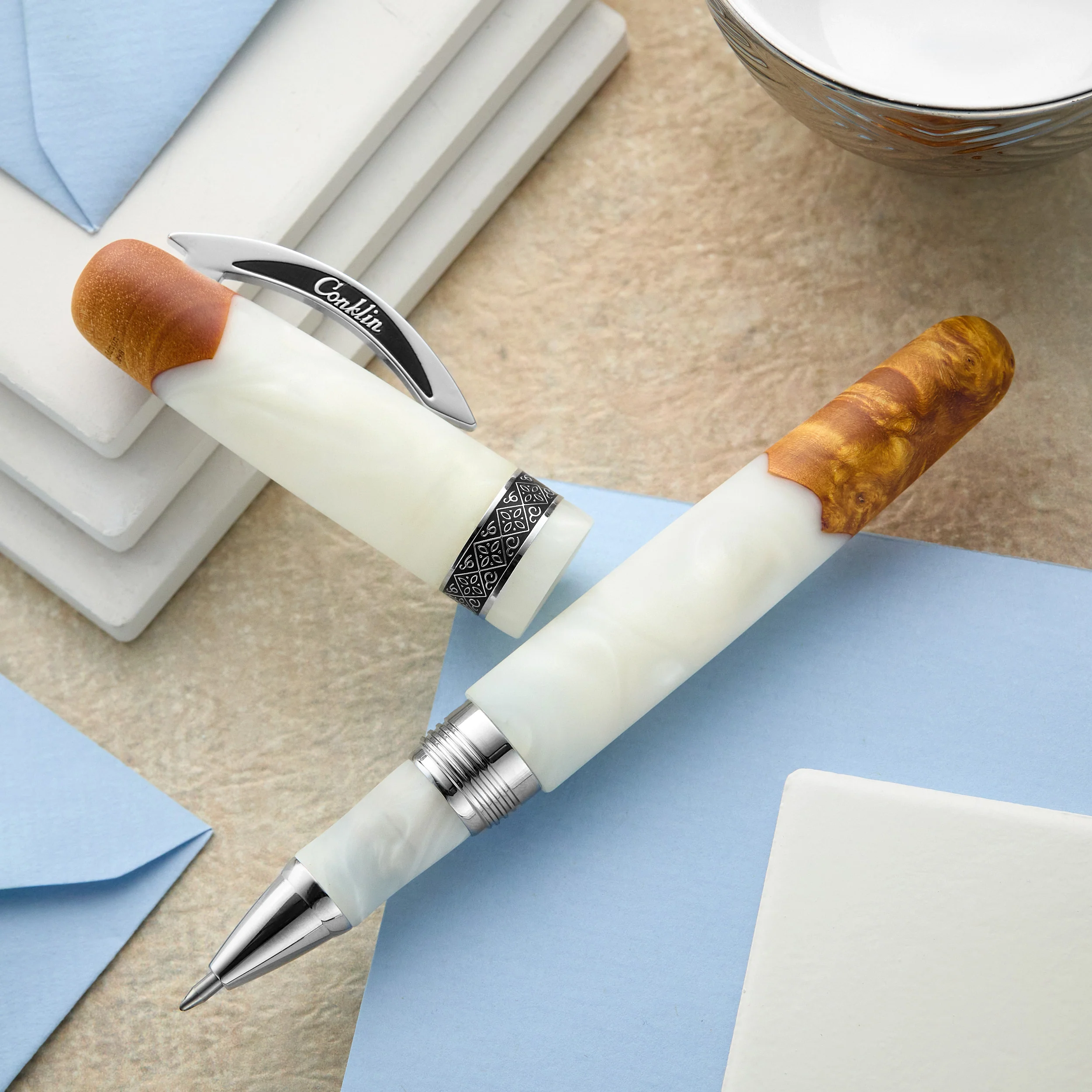 Conklin 1898 Gel Rollerball Pen - Spectra Fusion White (Limited Edition)