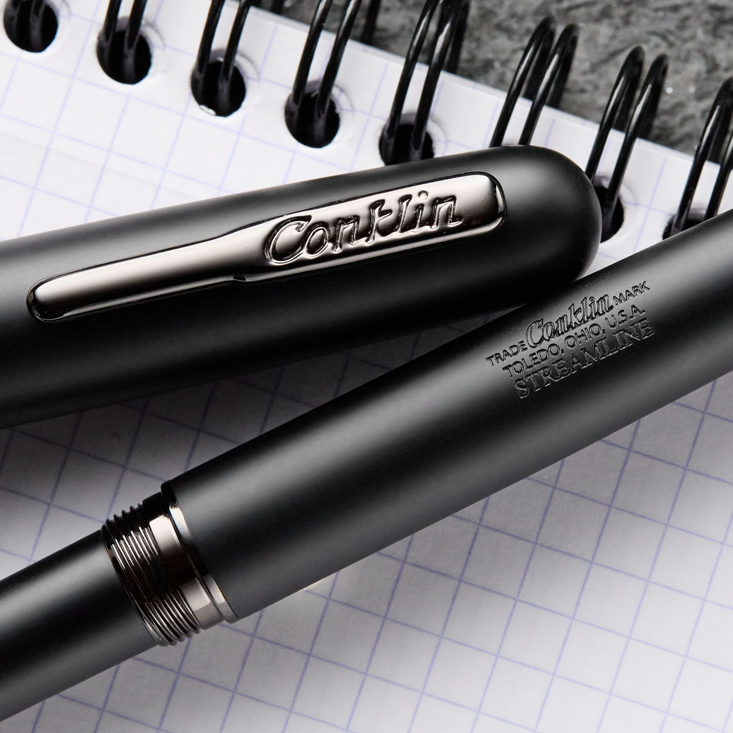 Conklin Streamline Fountain Pen - Matte Black / Gunmetal (Limited Edition) - Image 6