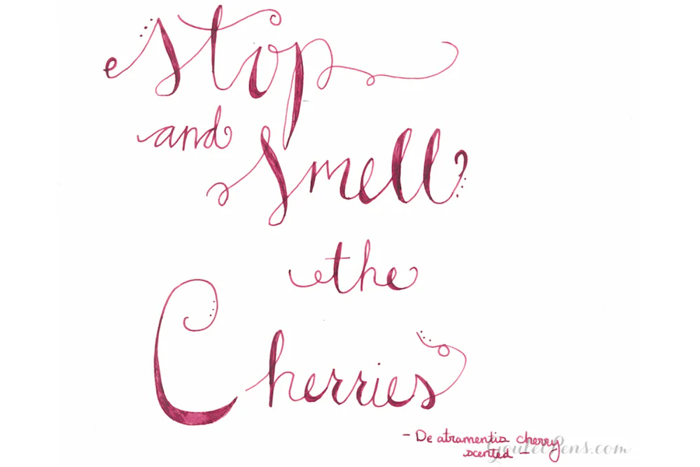 De Atramentis Cherry - 45ml Scented Bottled Ink - Image 4