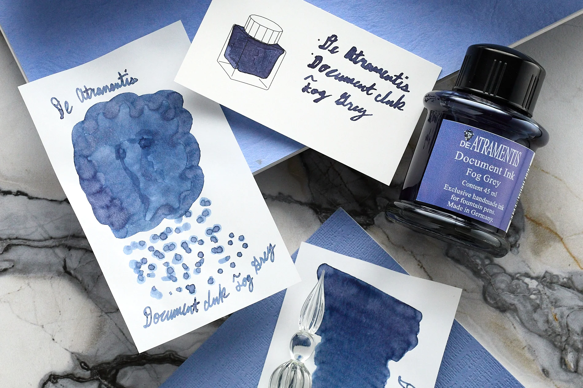 De Atramentis Document Ink Fog Grey - 45ml Bottled Ink - Image 8