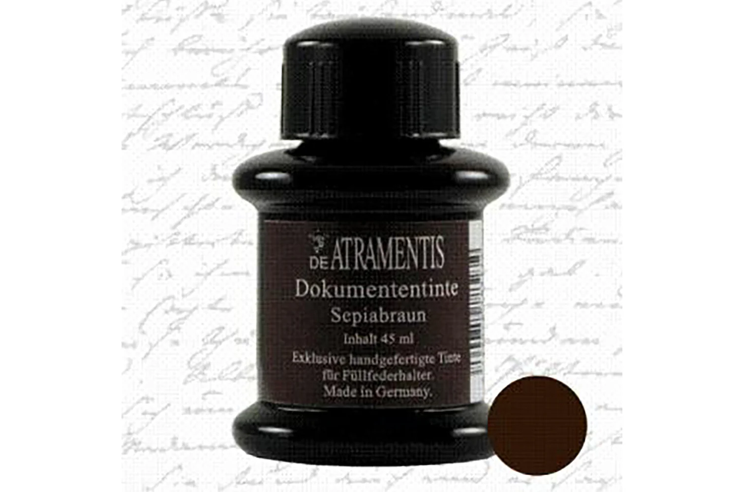 De Atramentis Document Ink Sepia Brown - 45ml Bottled Ink - Image 2