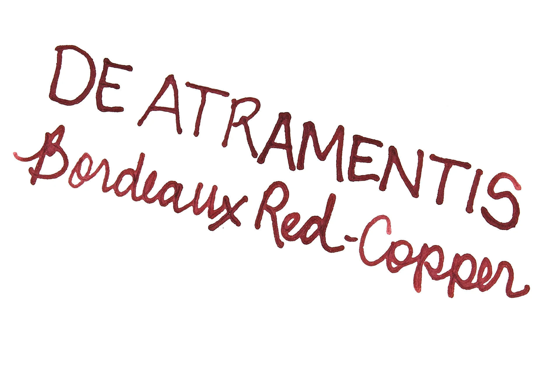 De Atramentis Pearlescent Bordeaux Red-Copper - 45ml Bottled Ink - Image 3