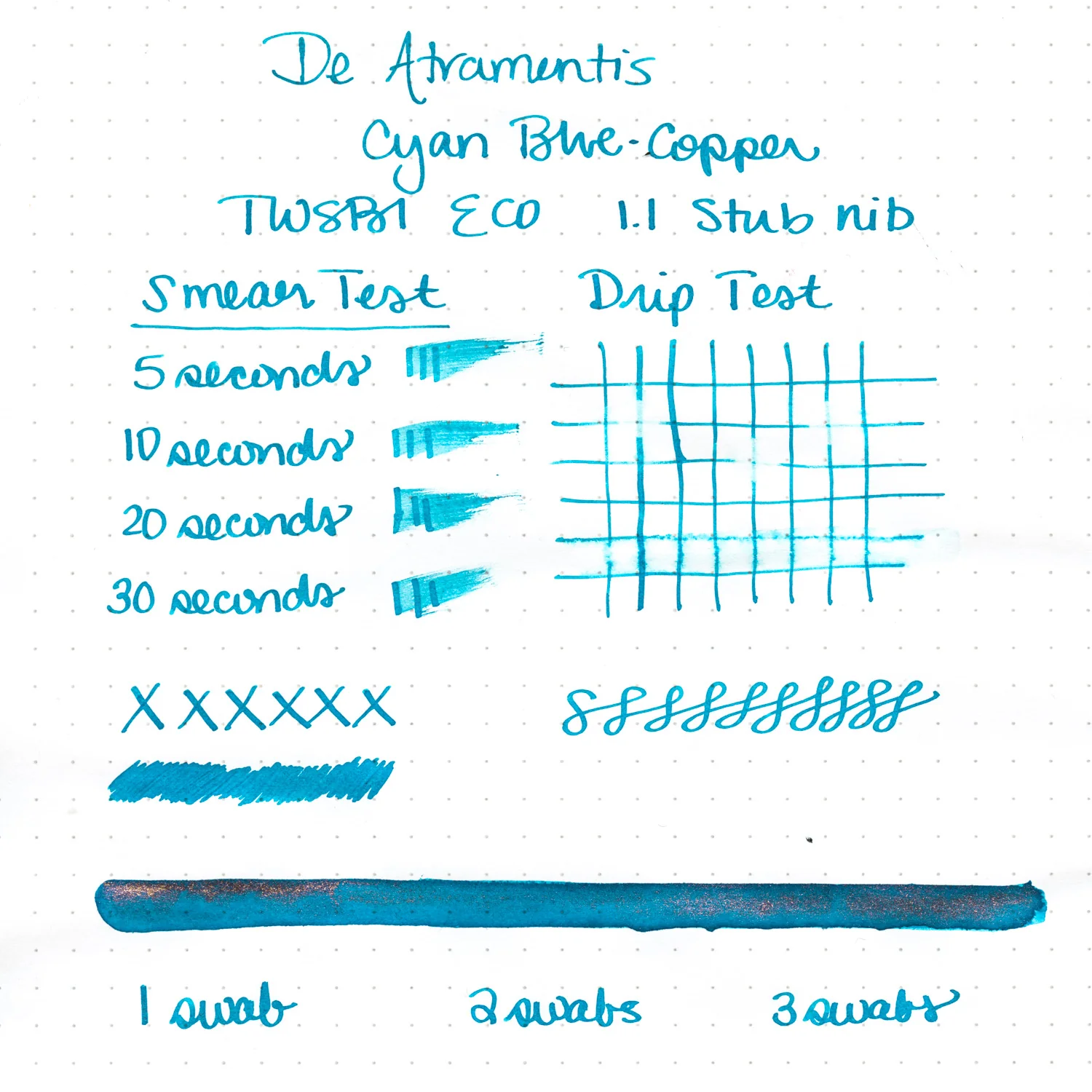 De Atramentis Pearlescent Cyan Blue-Copper - 45ml Bottled Ink - Image 3