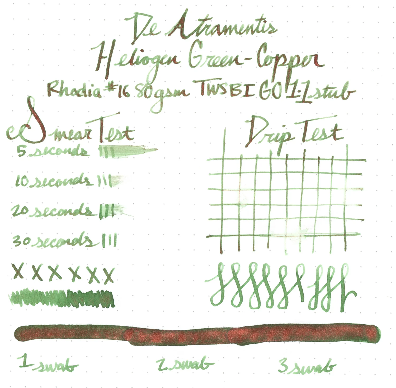 De Atramentis Pearlescent Heliogen Green-Copper - 45ml Bottled Ink - Image 4