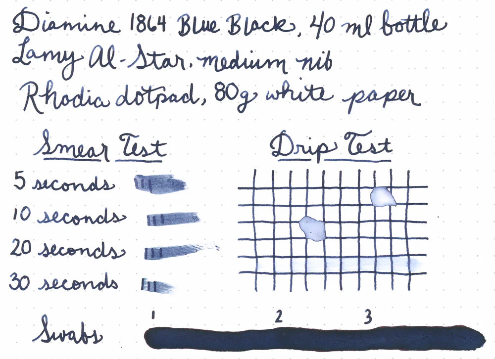Diamine 1864 Blue Black - Ink Sample - Image 10
