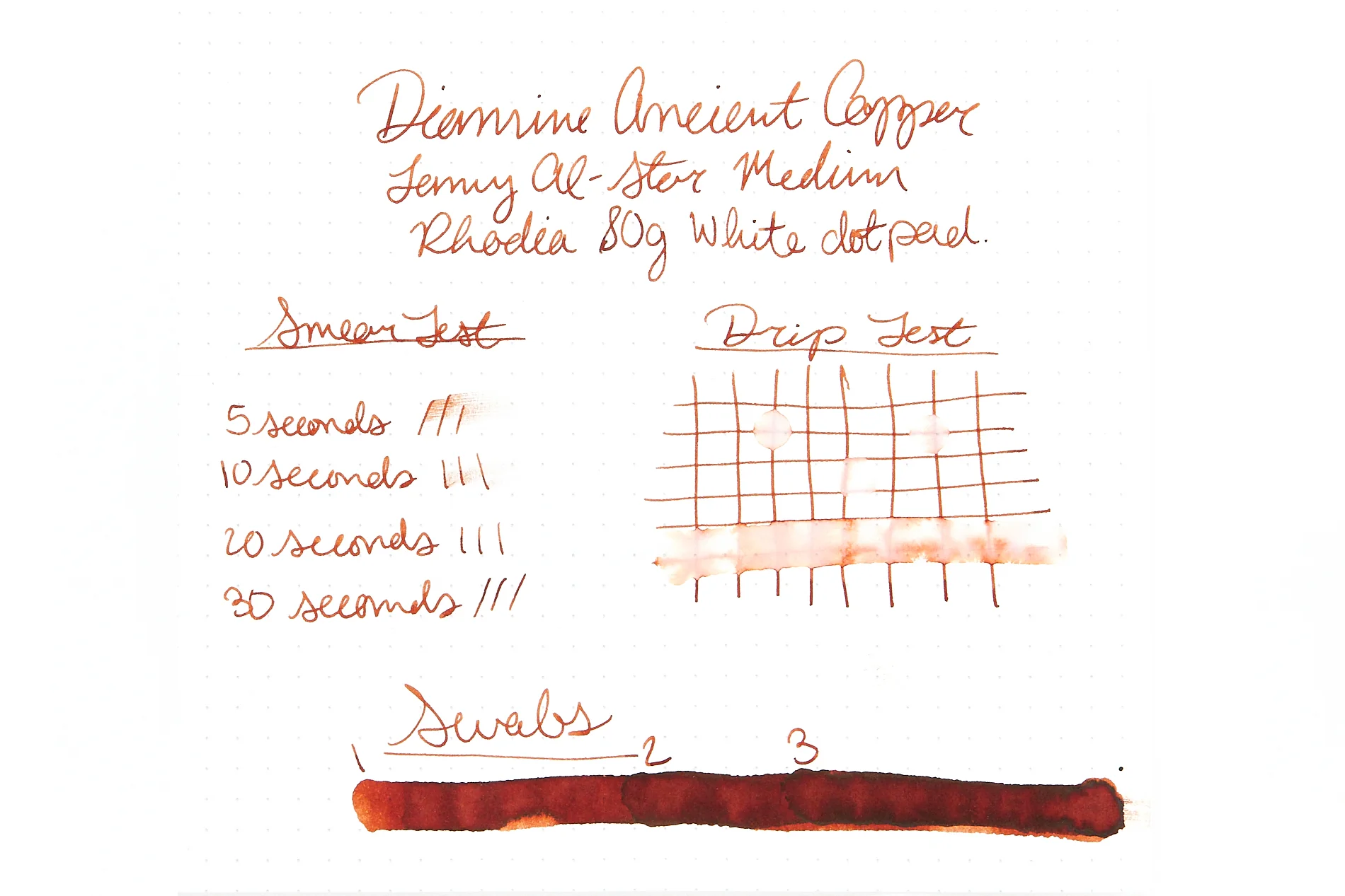 Diamine Ancient Copper - Ink Sample - Image 2