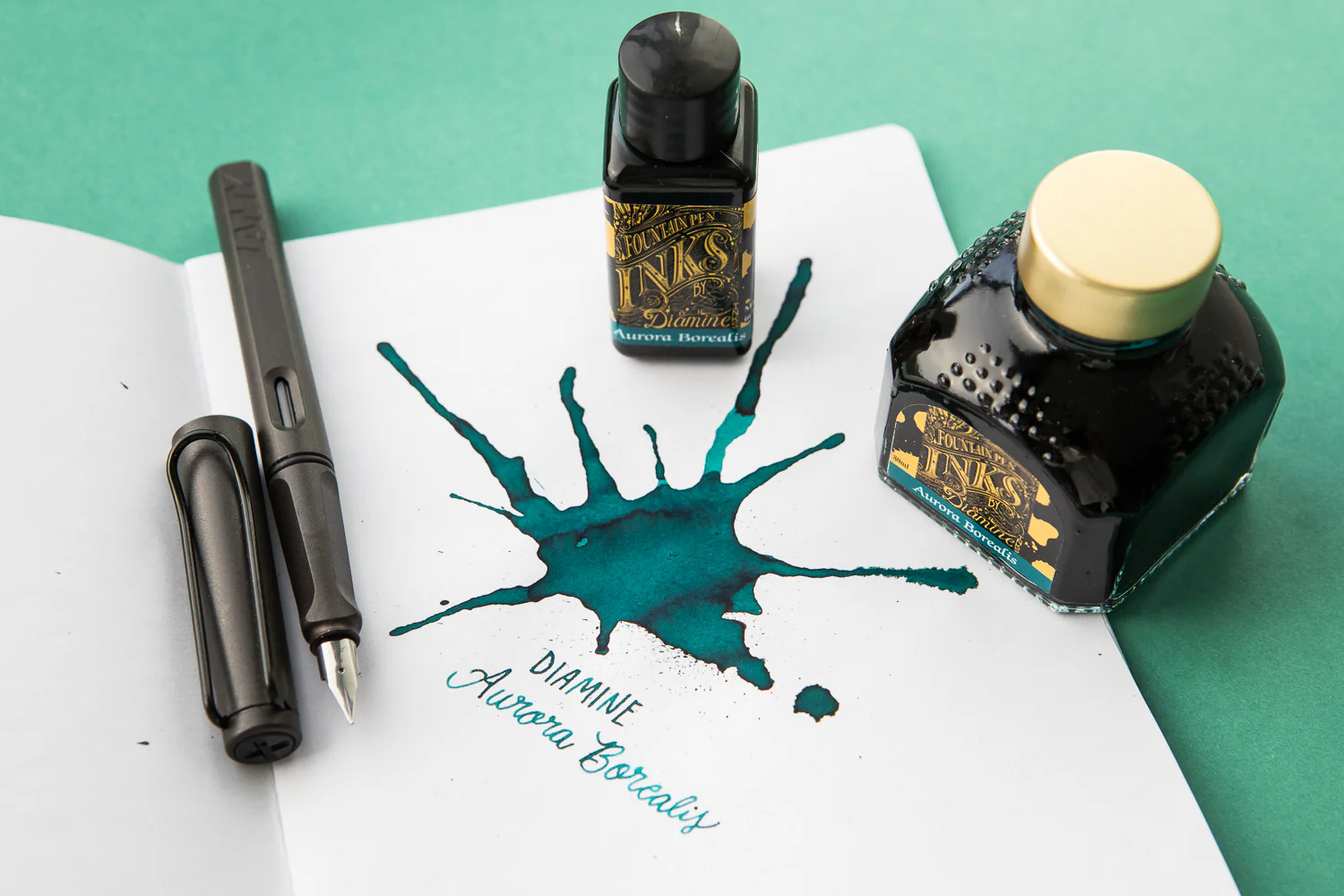Diamine Aurora Borealis - 30ml Bottled Ink - Image 3