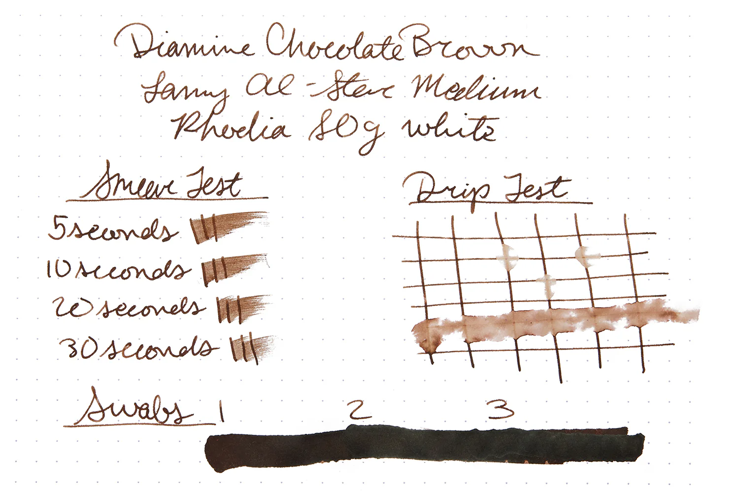 Diamine Chocolate Brown - Ink Sample - Image 12