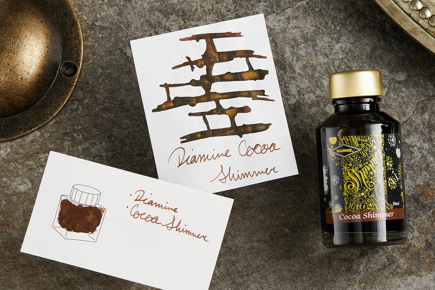 Diamine Cocoa Shimmer - Ink Sample - Image 3