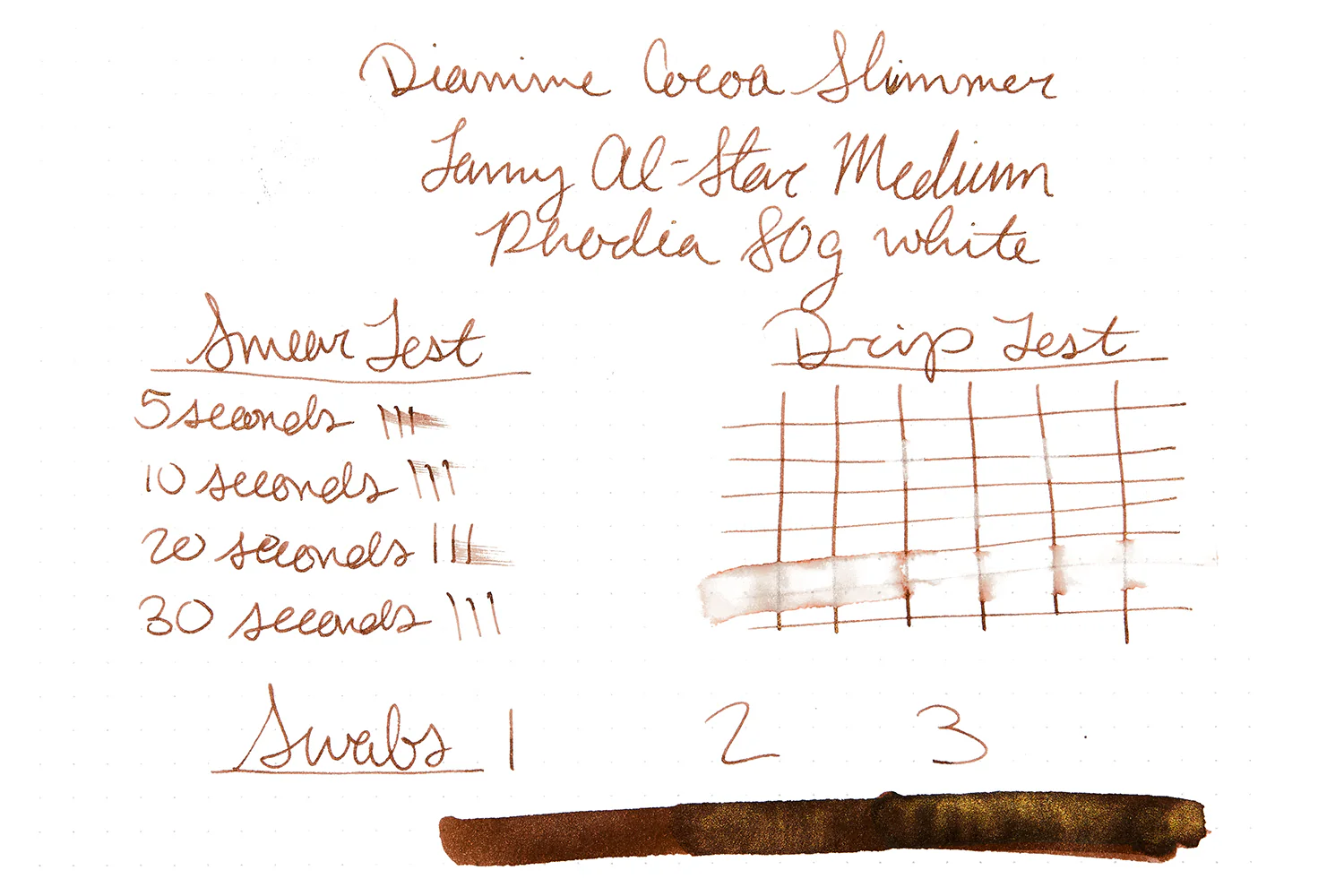 Diamine Cocoa Shimmer - Ink Sample - Image 6