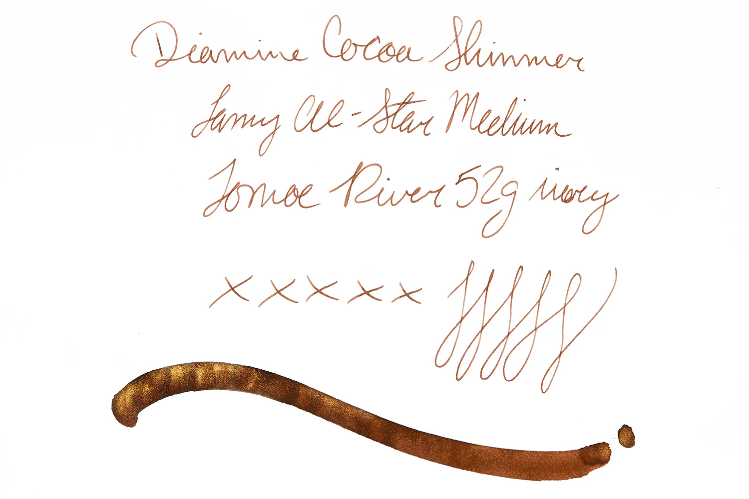 Diamine Cocoa Shimmer - Ink Sample - Image 7