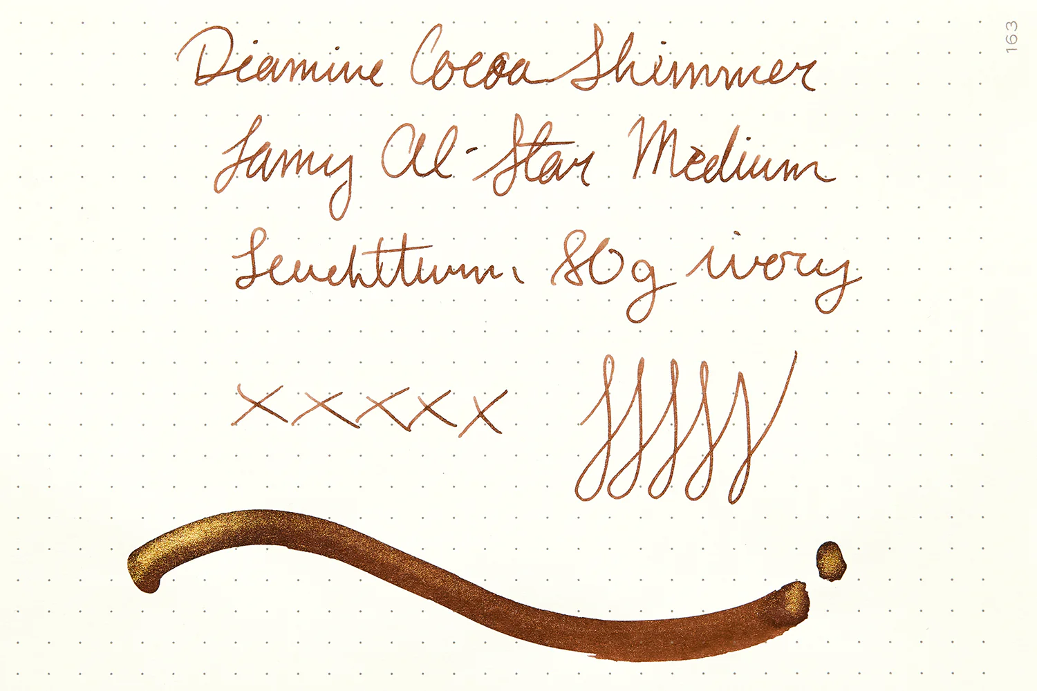Diamine Cocoa Shimmer - Ink Sample - Image 8