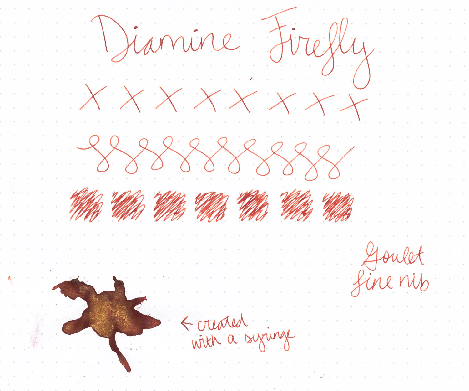 Diamine Firefly - Ink Sample - Image 3