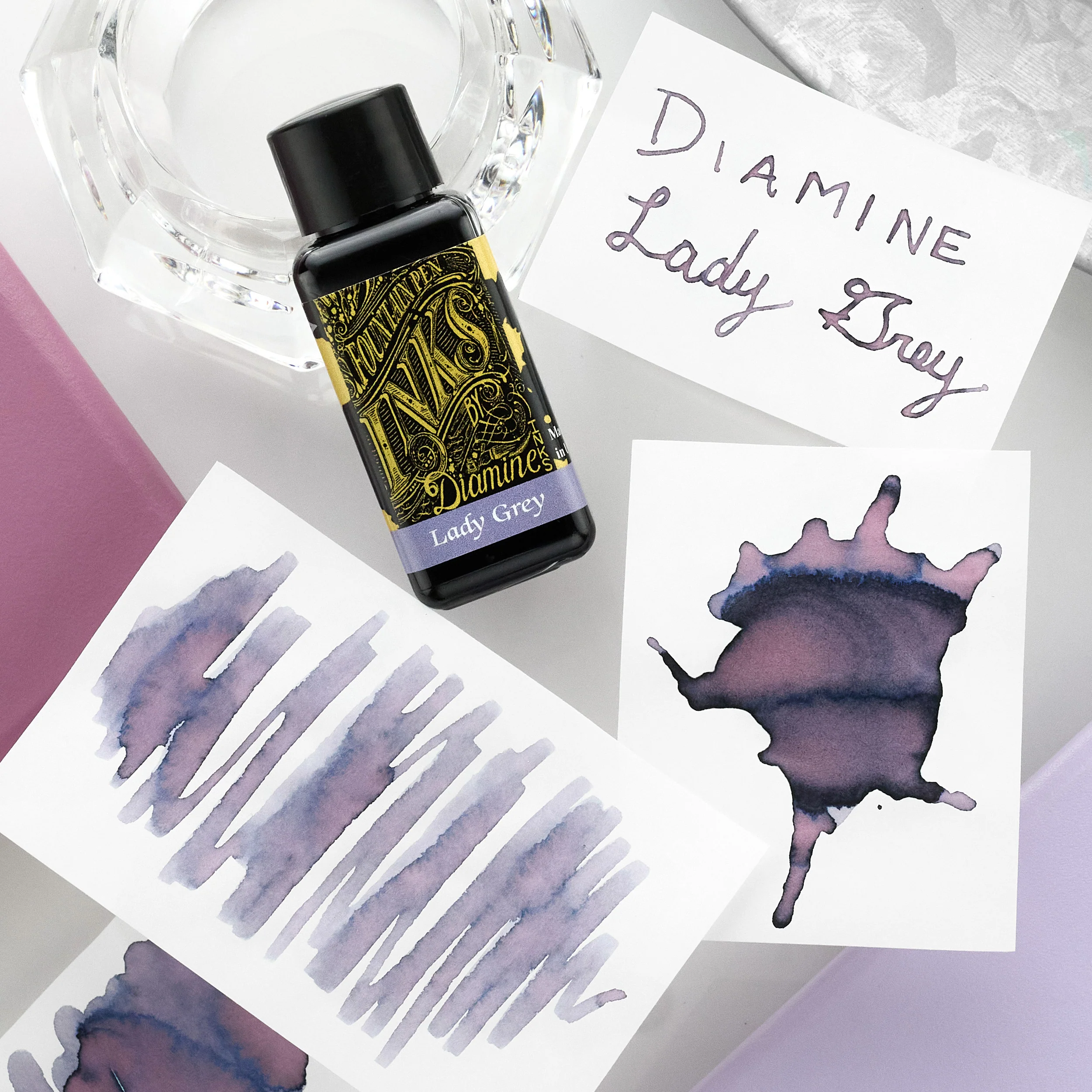 Diamine Lady Grey - 30ml Bottled Ink - Image 2