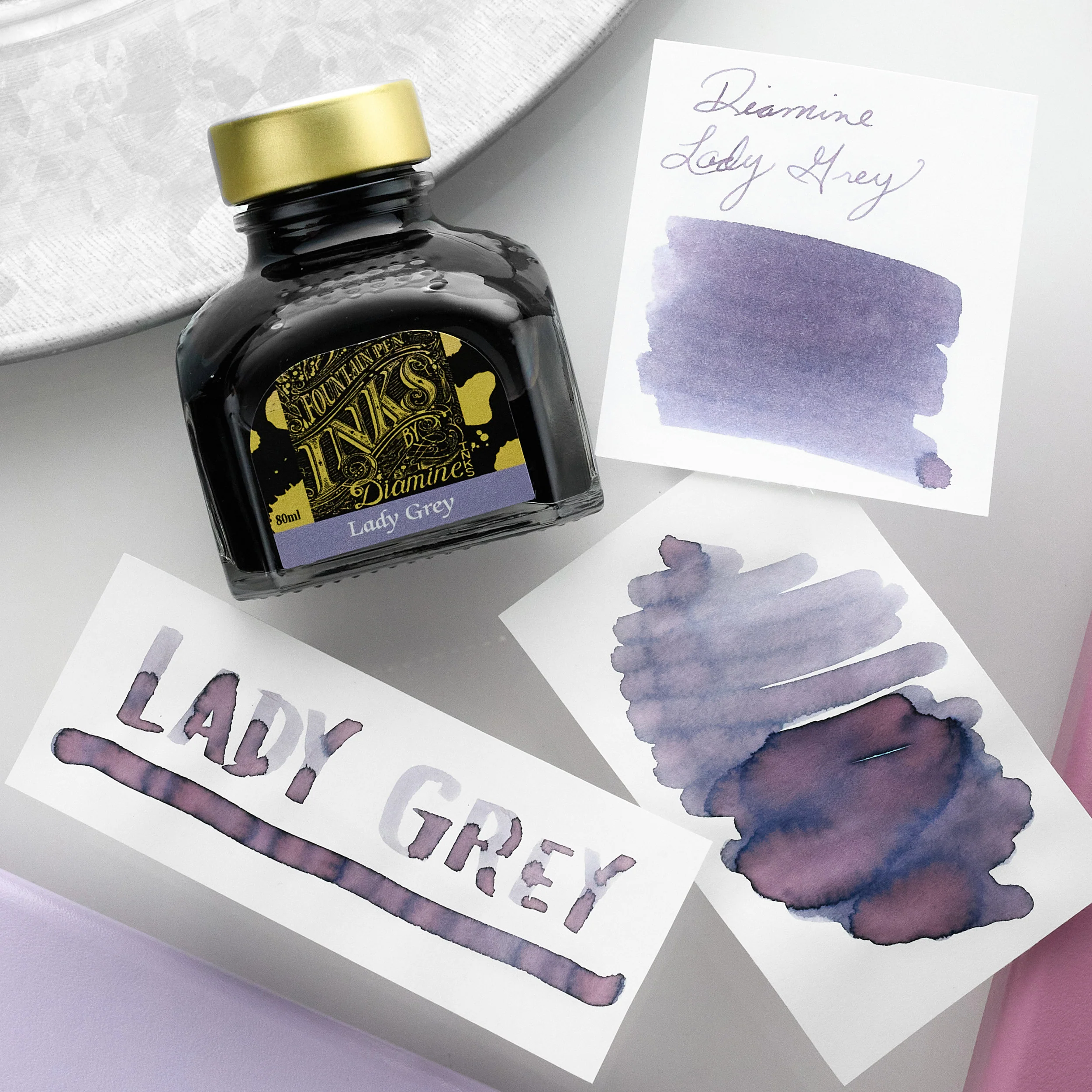 Diamine Lady Grey - 80ml Bottled Ink - Image 2