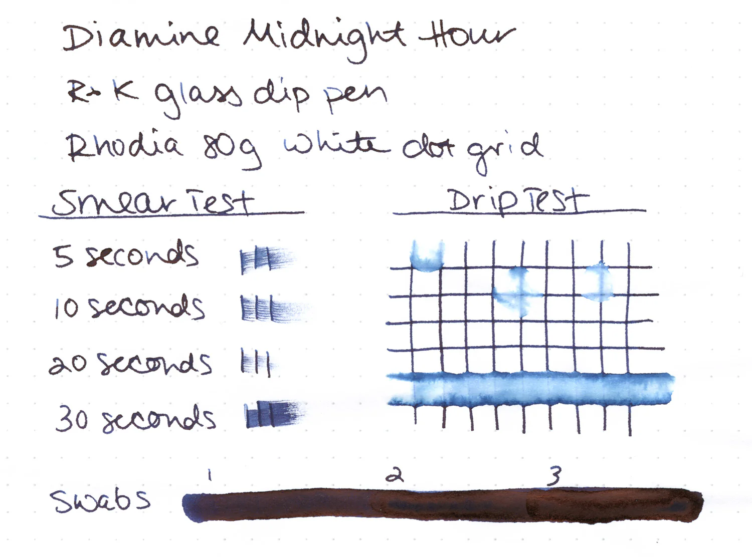 Diamine Midnight Hour - Ink Sample - Image 2