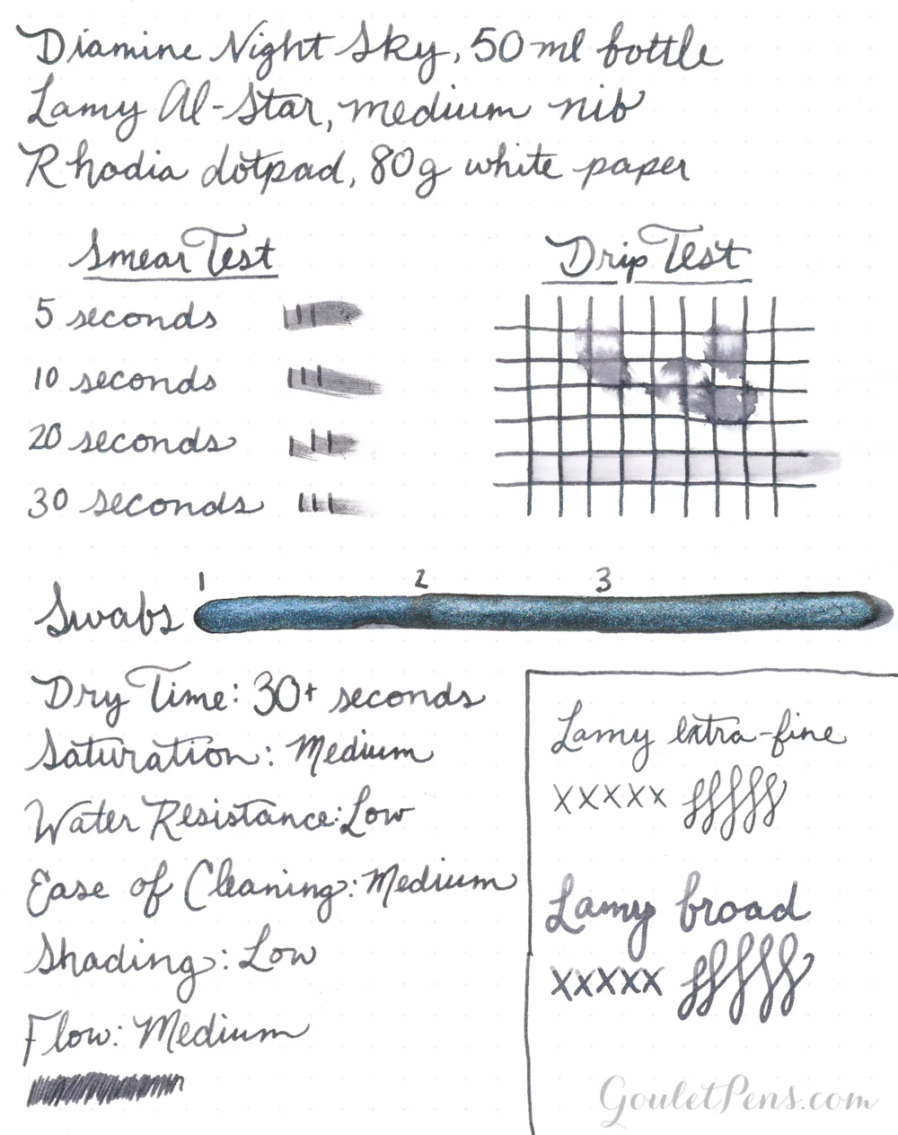 Diamine Night Sky - 50ml Bottled Ink - Image 9