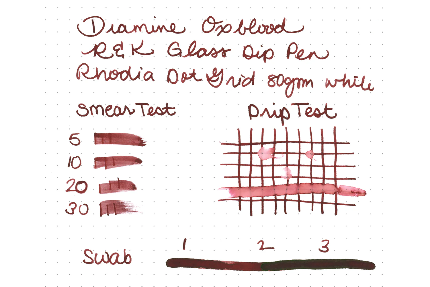 Diamine Oxblood - Ink Sample - Image 5