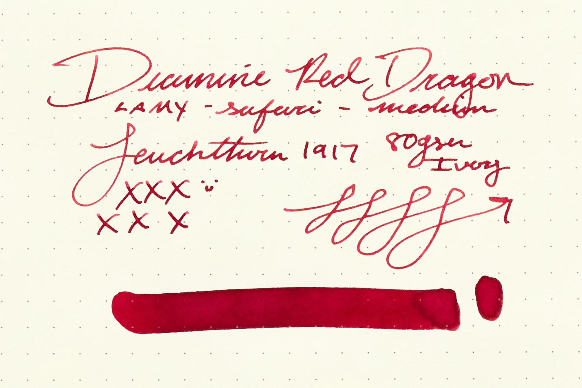 Diamine Red Dragon - Ink Sample - Image 7