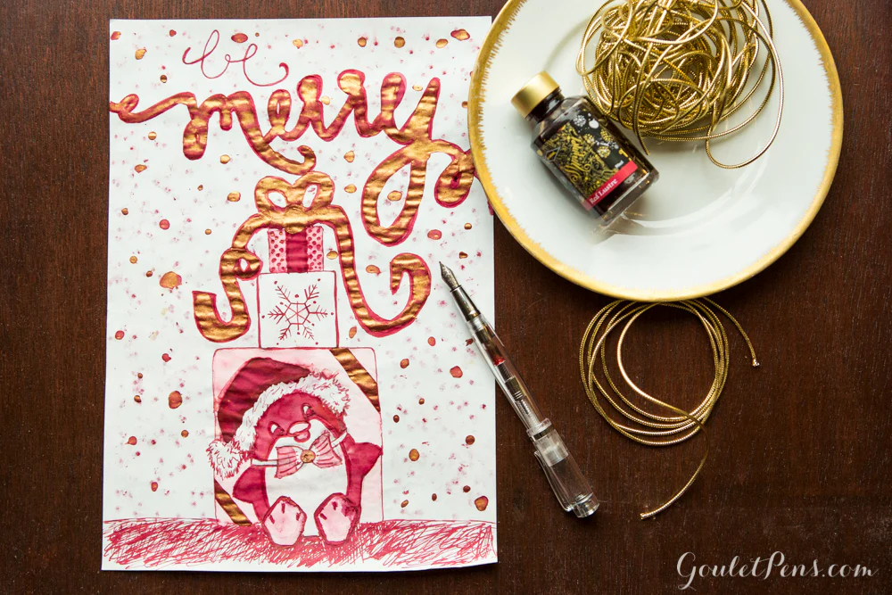 Diamine Red Lustre - 50ml Bottled Ink - Image 4