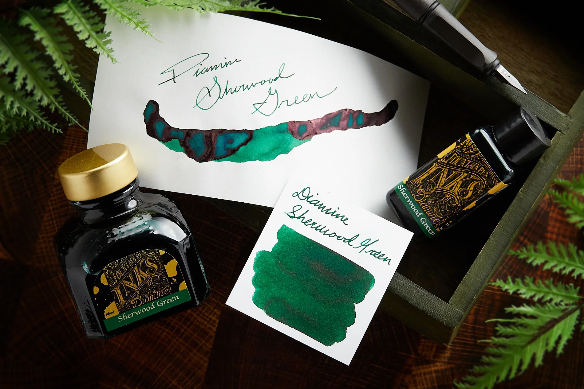 Diamine Sherwood Green - 80ml Bottled Ink - Image 5