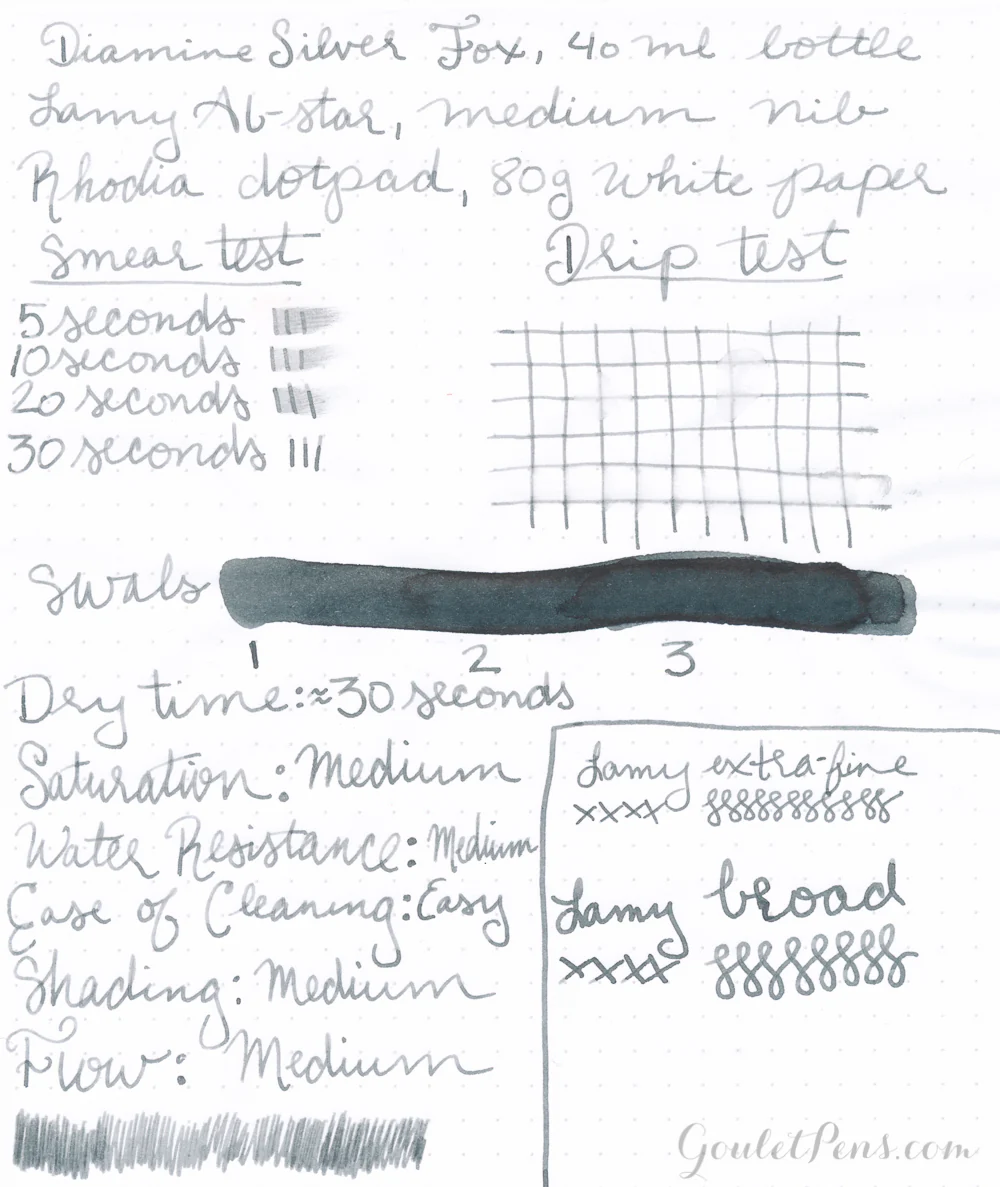 Diamine Silver Fox - 40ml Bottled Ink - Image 9