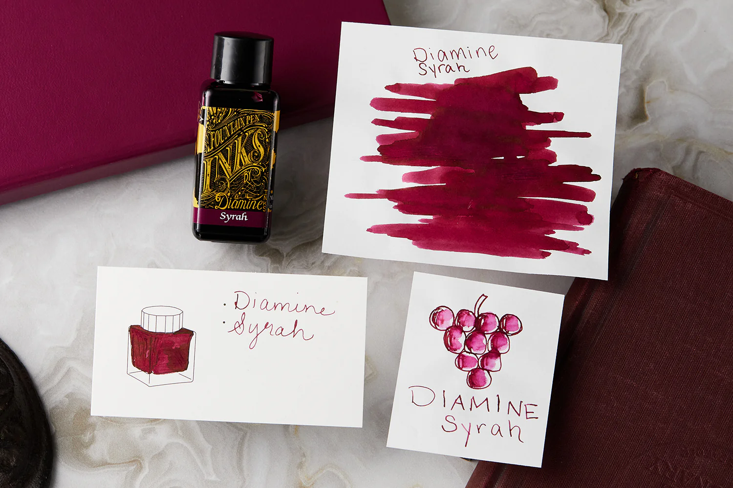 Diamine Syrah - 30ml Bottled Ink - Image 3