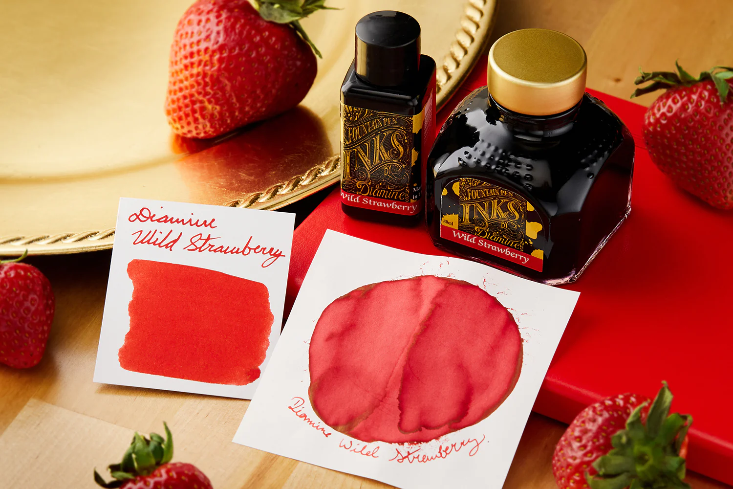 Diamine Wild Strawberry - 80ml Bottled Ink - Image 11