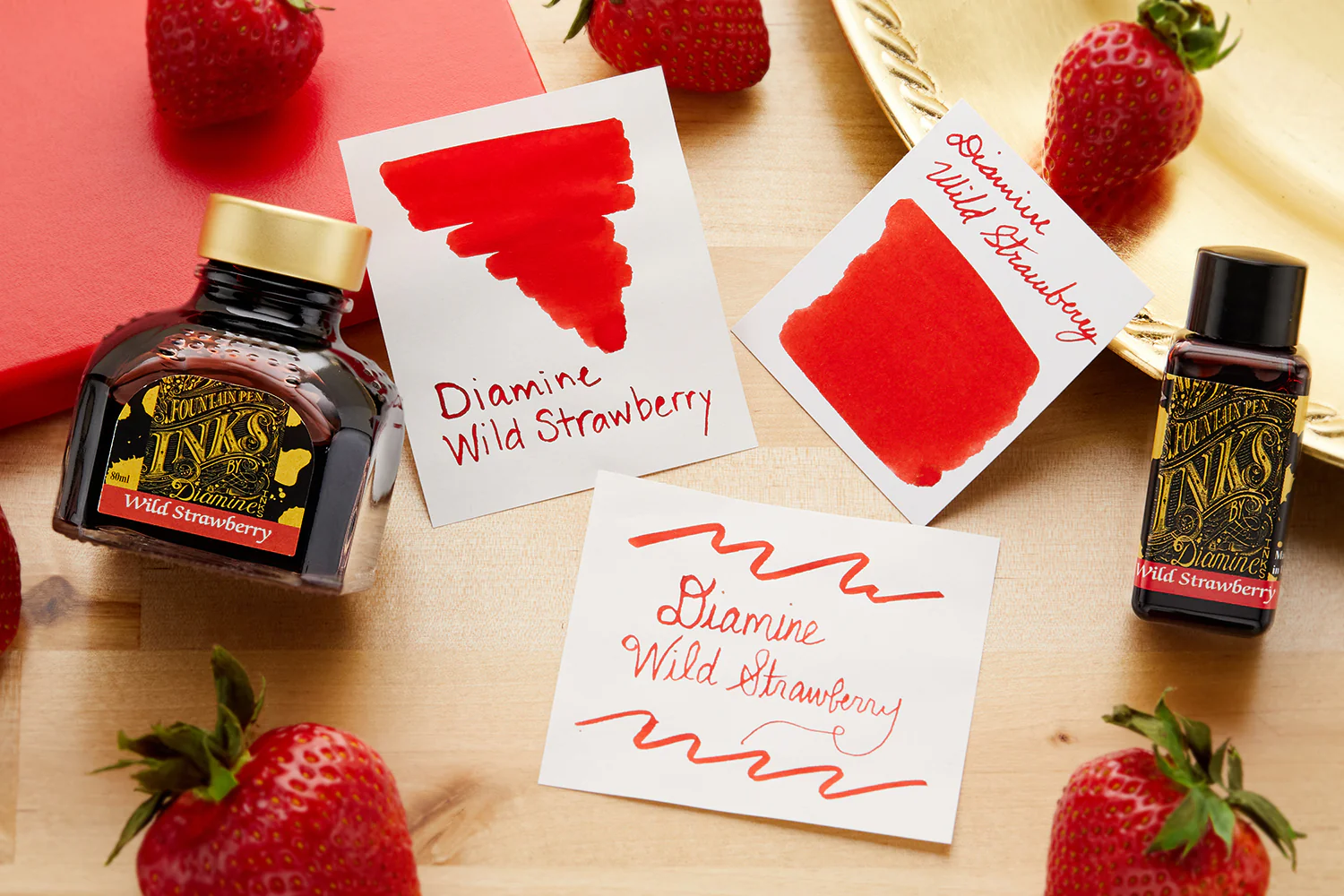 Diamine Wild Strawberry - Ink Sample - Image 12
