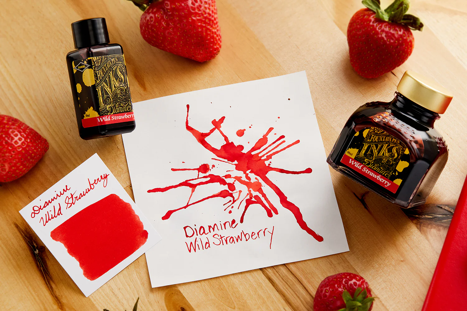 Diamine Wild Strawberry - Ink Sample - Image 8