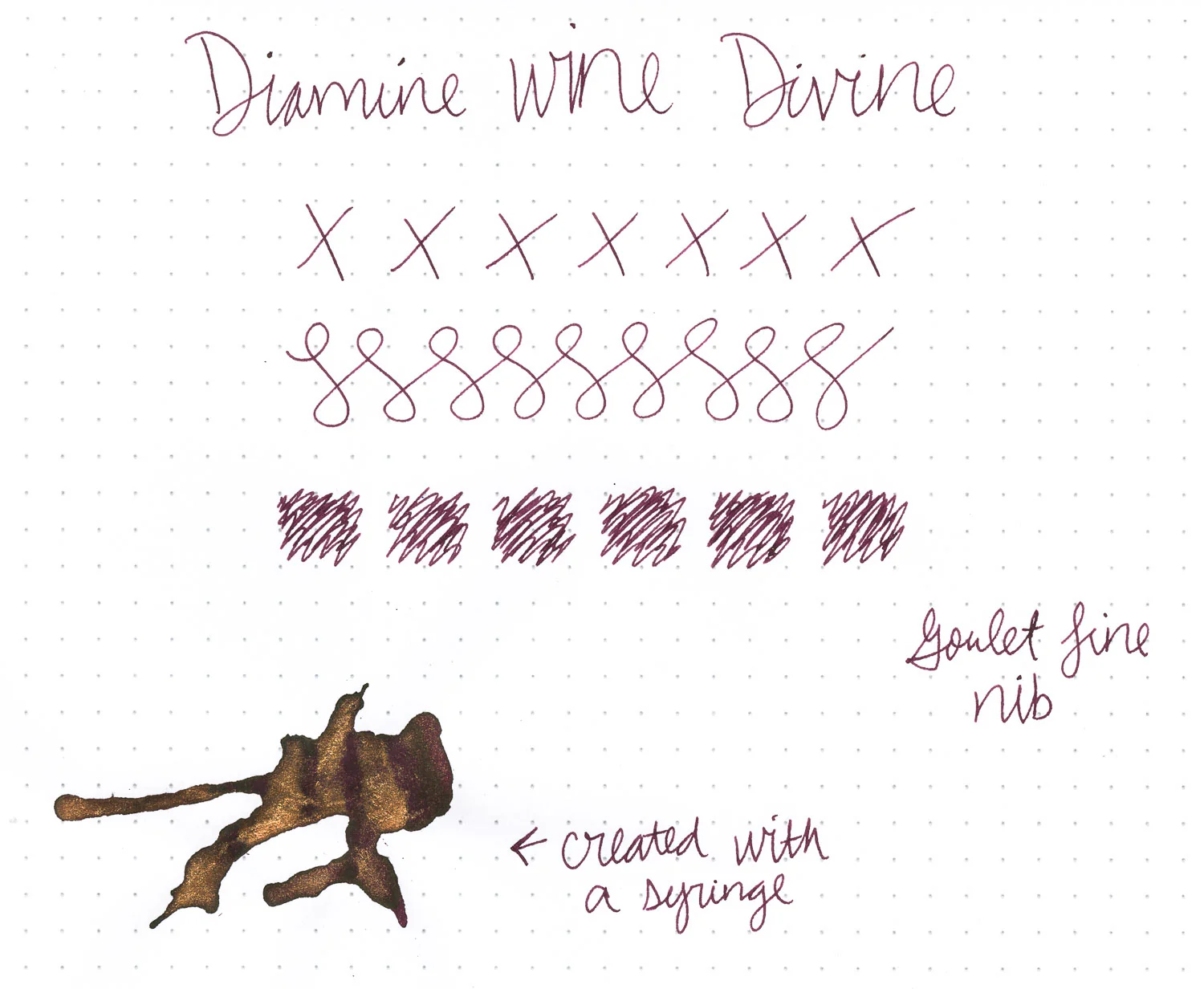 Diamine Wine Divine - Ink Sample - Image 2