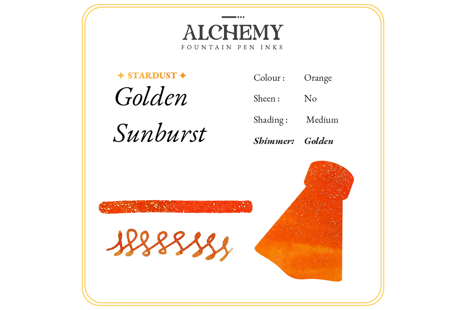 Endless Alchemy Golden Sunburst - 45ml Bottled Ink - Image 6