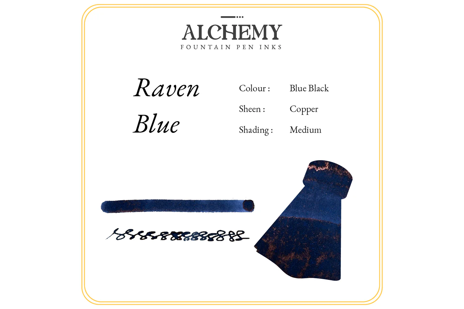 Endless Alchemy Raven Blue - 45ml Bottled Ink - Image 6