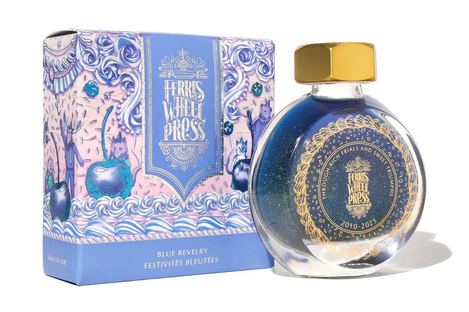 Ferris Wheel Press Blue Revelry - 38ml Bottled Ink (Limited Edition) - Image 8
