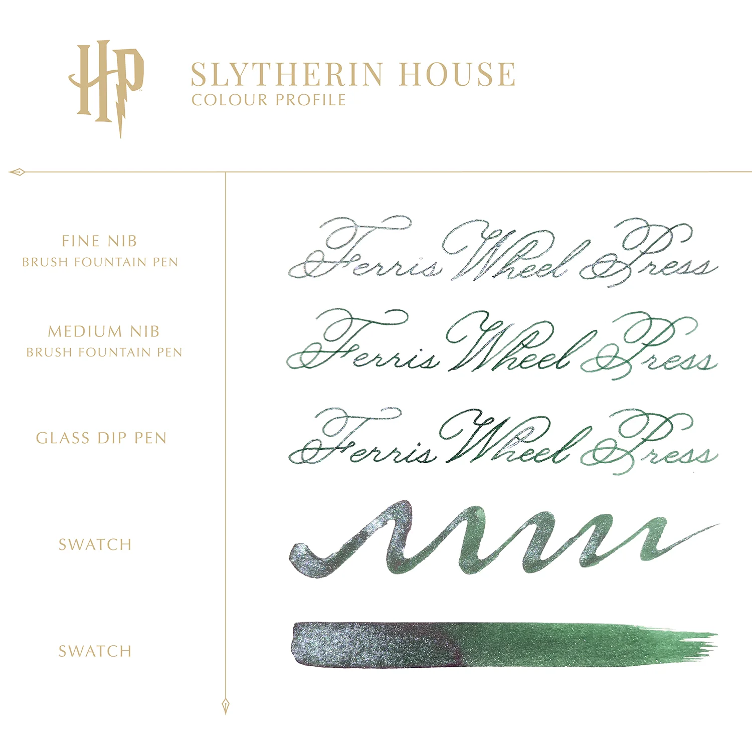 Ferris Wheel Press Harry Potter Carousel Fountain Pen & Ink Set - Slytherin (Special Edition) - Image 15