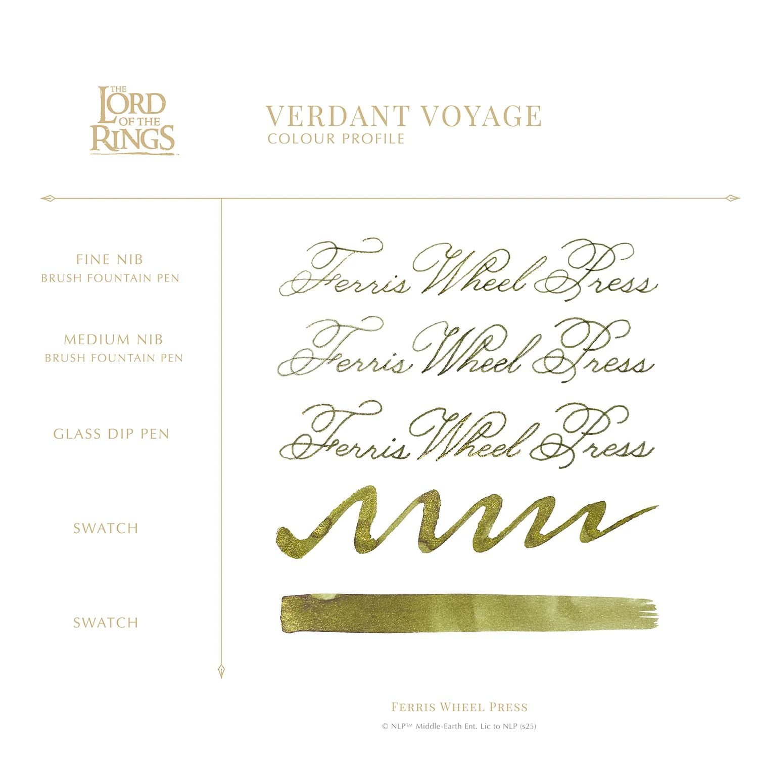 Ferris Wheel Press Lord of the Rings Verdant Voyage - Ink Sample - Image 8