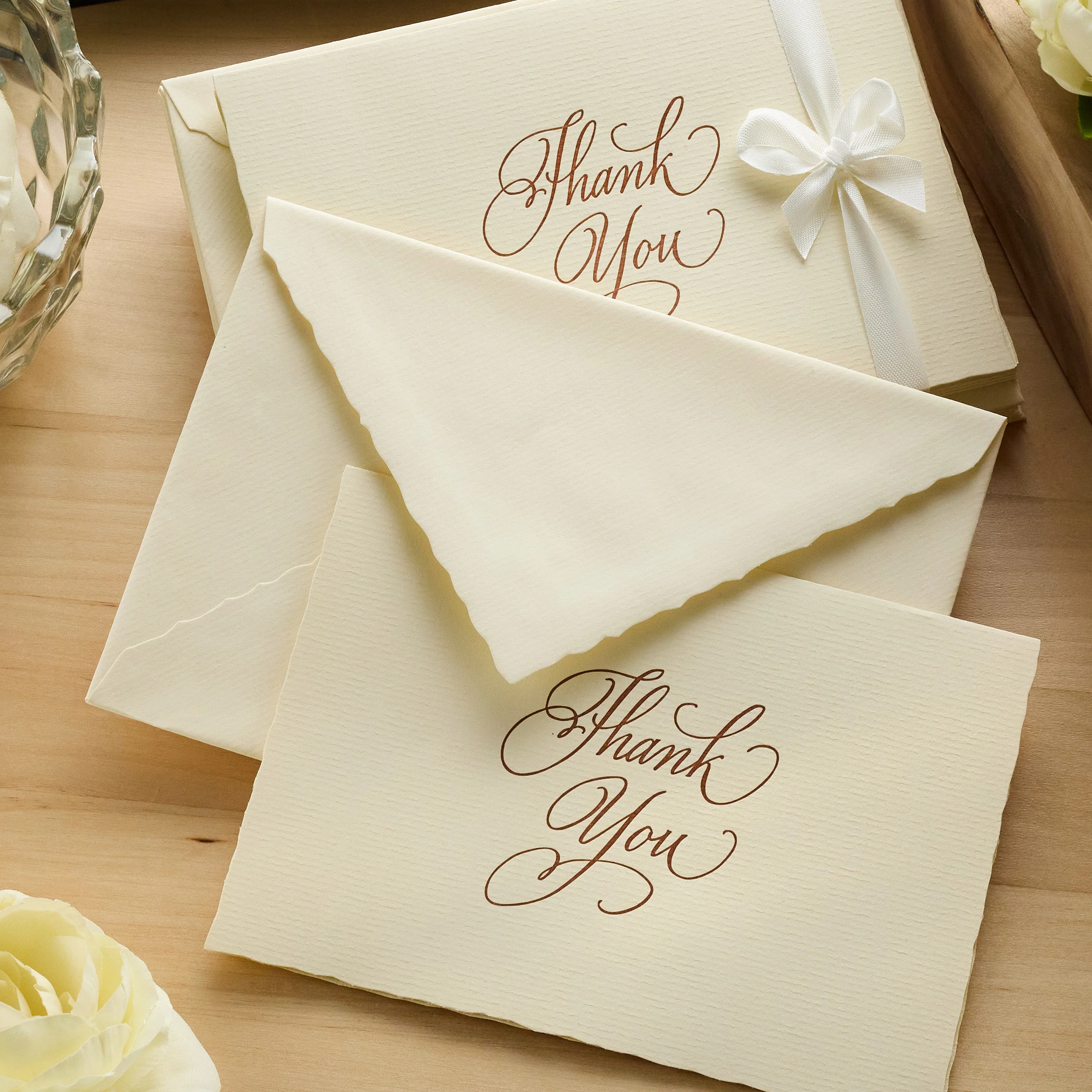 G. Lalo Vergé de France Foldover Thank You Cards - Ivory - Image 3