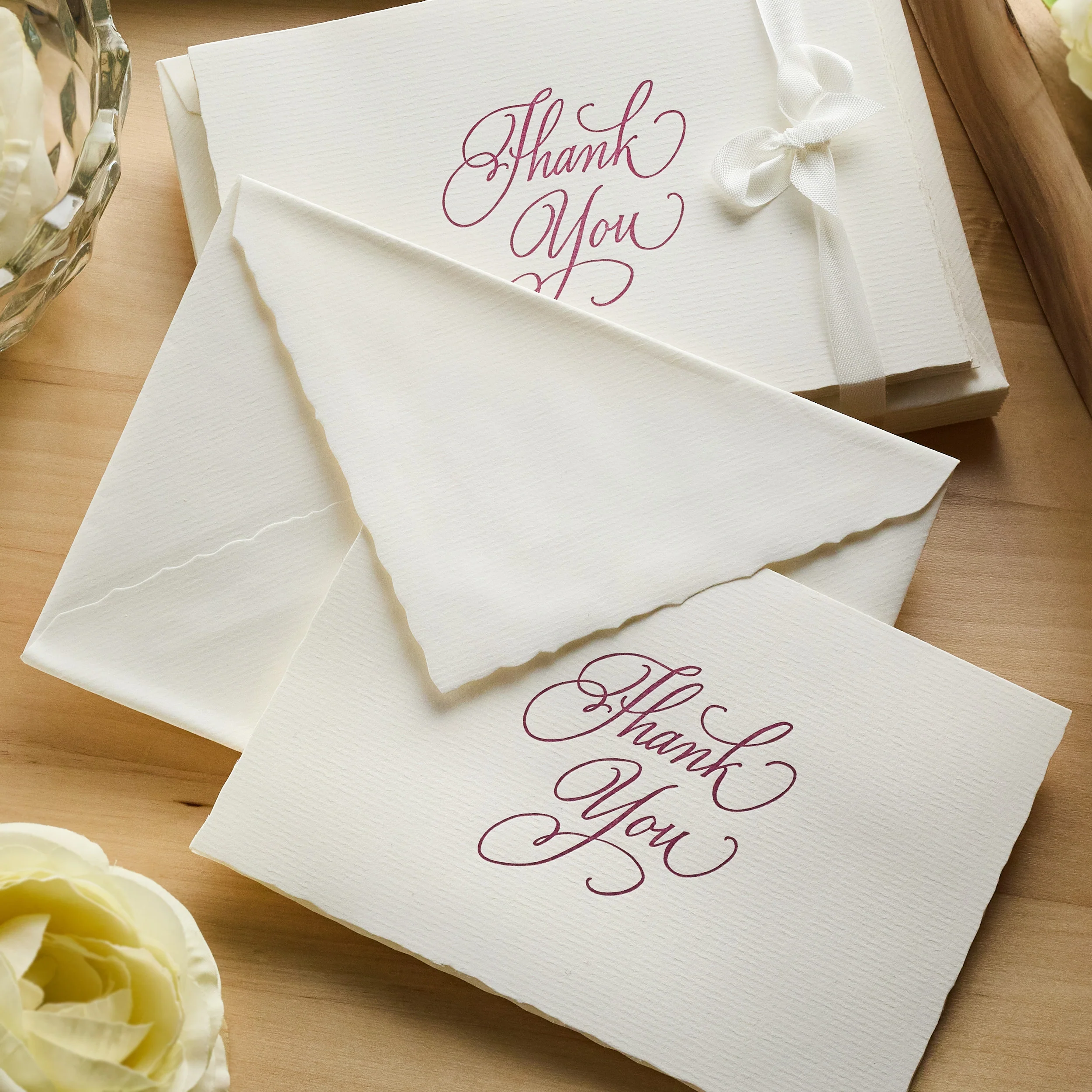 G. Lalo Vergé de France Foldover Thank You Cards - White - Image 3