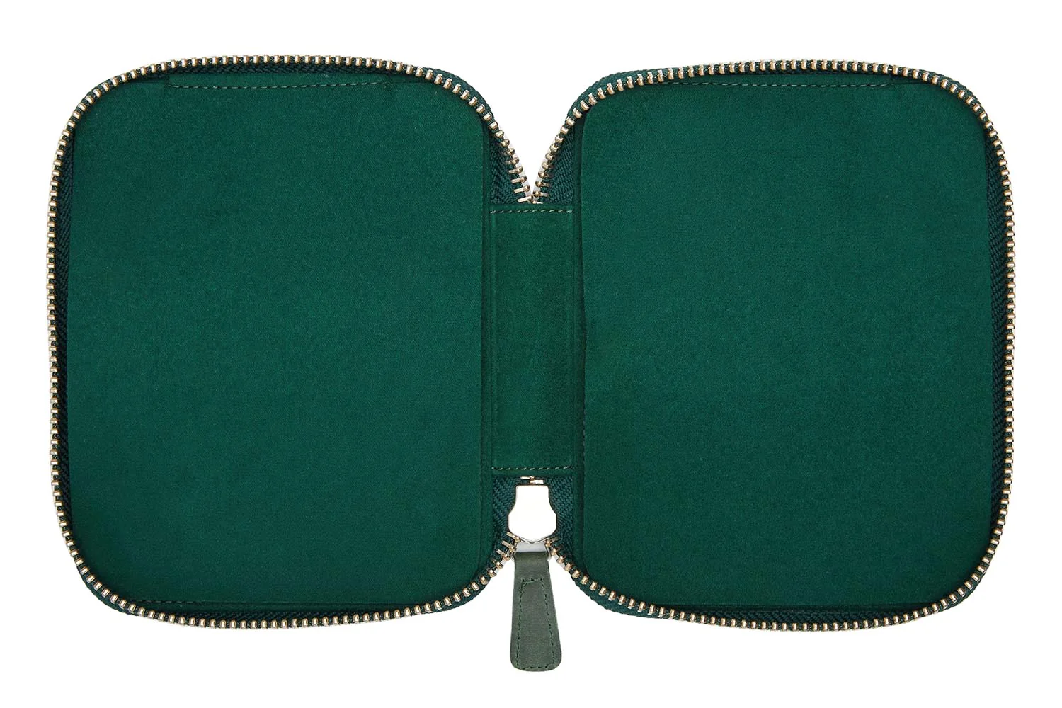 Galen Leather Zippered 10 Slot Pen Case - Crazy Horse Forest Green - Image 3