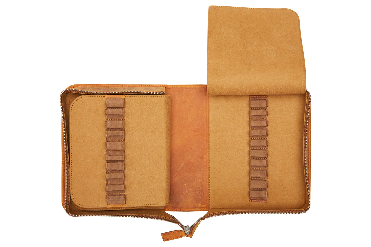 Galen Leather Zippered 40 Slot Pen Case - Crazy Horse Brown - Image 3