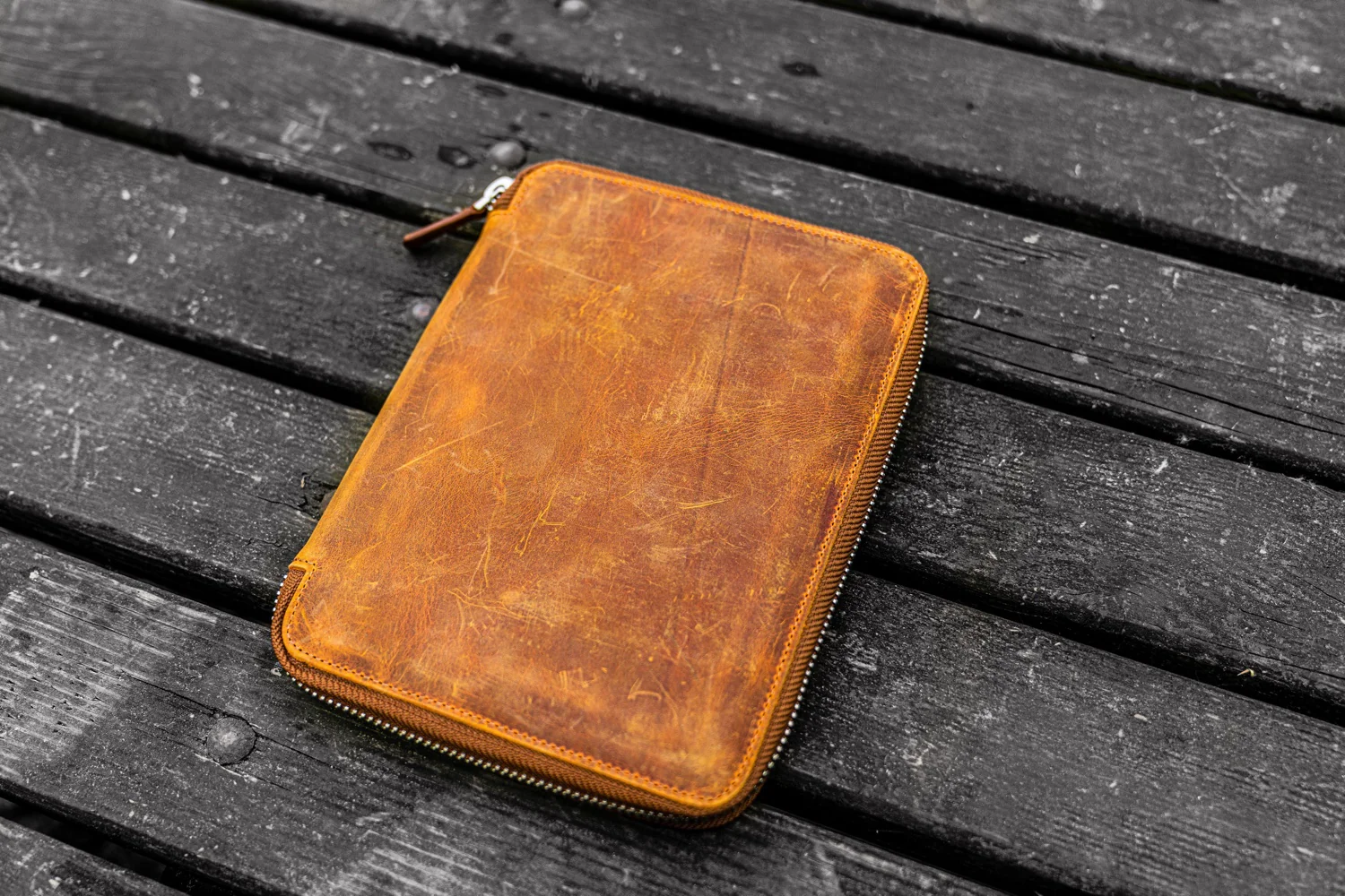 Galen Leather Zippered A5 Notebook Folio - Crazy Horse Brown - Image 8