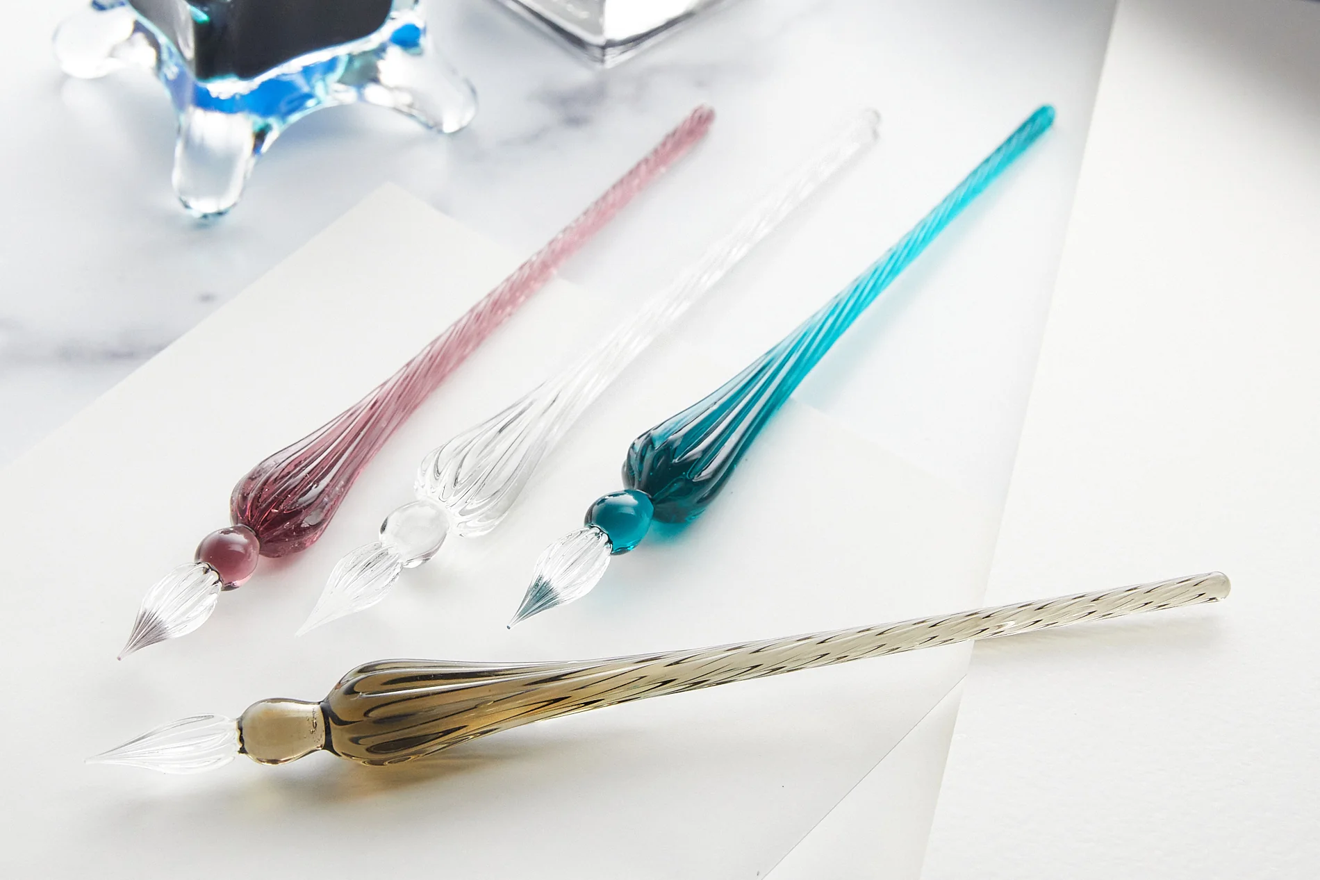 Jacques Herbin Round Glass Dip Pen - Turquoise - Image 3